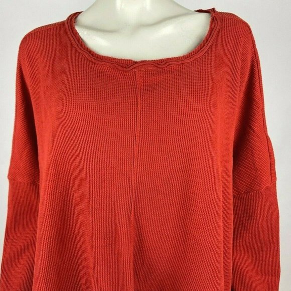 Anthropologie Thermal Top‎ Scoop neck Long Sleeve Stretch Cotton Shirt Women XL - Picture 6 of 10
